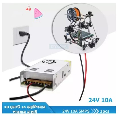 SMPS Power Supply 24Volt 10Amp 240Watt-(Quality Product)