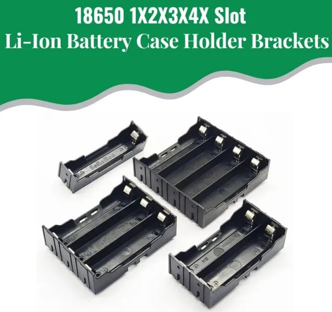 18650 Battery Case Holder Bracket Storage Box 1x 2x 4x Slots For 18650 Batteries Container Hard Pin-1Pcs